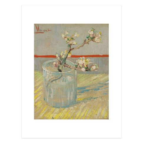 Van Gogh Art Print Sprig of Flowering Almond in a Glass