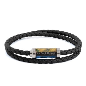 Van Gogh Tateossian® leather braided bracelet black