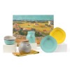 Van Gogh Gift set The Harvest, 2 ceramic bowls + tea towel yellow