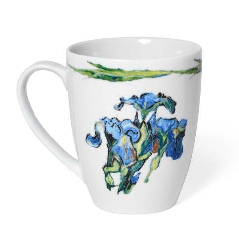Van Gogh Porcelain mug Irises & leaves rim