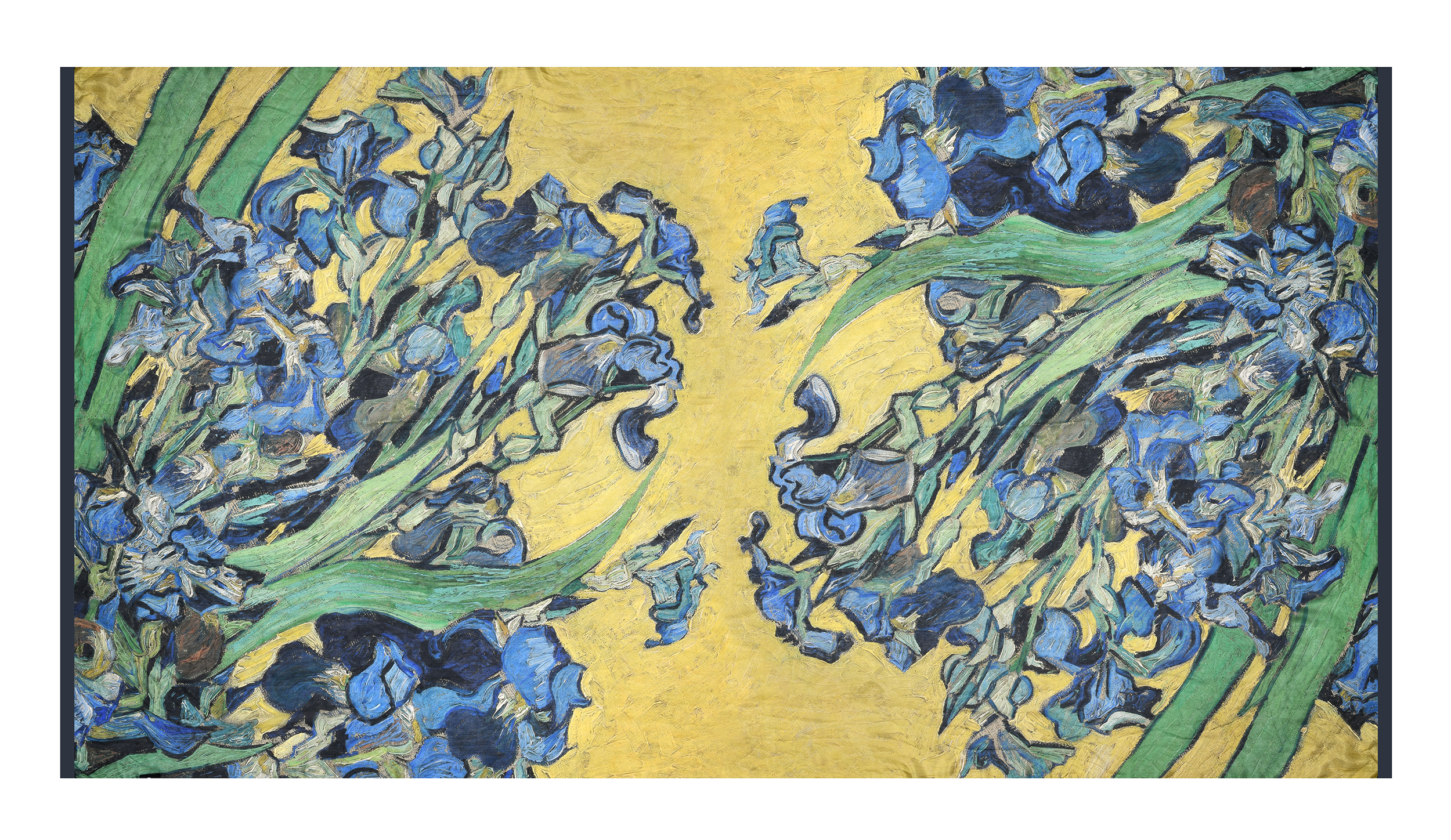 Modern Art Van Gogh Irises 2 Cigar Beige Ceramic Rectangle Ashtray 