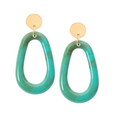 Van Gogh Ear studs lacquered resin turquoise, by Ellen Beekmans®