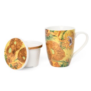 Van Gogh Mug with infuser Sunflowers