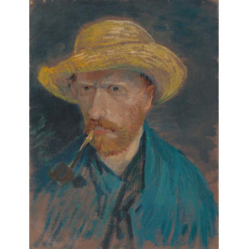 Van Gogh Giclée, Self-Portrait with Straw Hat and Pipe
