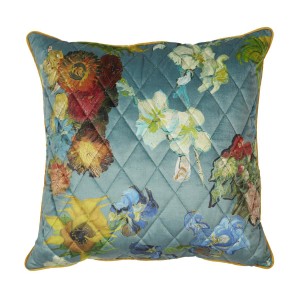 Cushion Vincent's flowers blue 50x50, Beddinghouse x Van Gogh Museum®