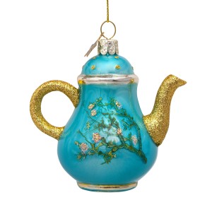Glass ornament teapot Almond Blossom