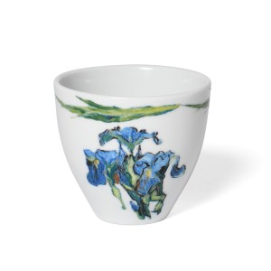 Van Gogh Porcelain coffee cup Irises & leaves rim