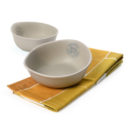 Van Gogh Gift set The Harvest, 2 ceramic bowls + tea towel yellow
