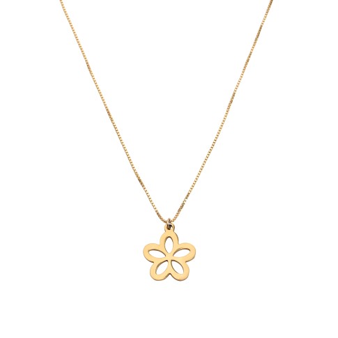 Van Gogh Gold plated necklace with open flower, by Ellen Beekmans®