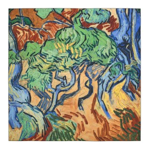 Van Gogh Luxury silk twill scarf Tree roots
