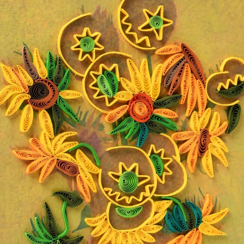 Van Gogh Notecard Filigree Sunflowers