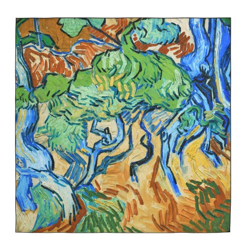 Van Gogh Silk scarf carré Tree Roots