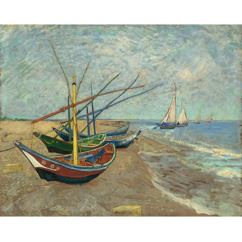 Van Gogh Giclée, Fishing Boats on the Beach at Les Saintes-Maries-de-la-Mer
