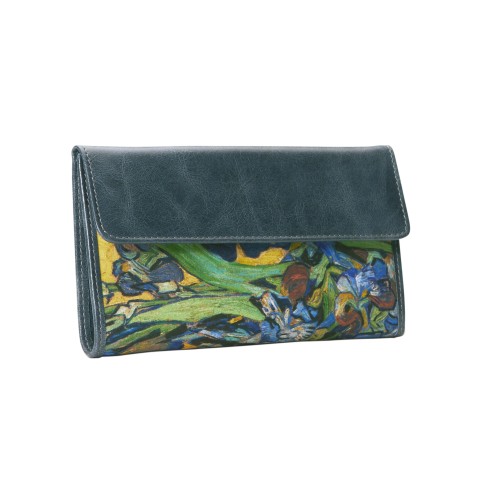 Van Gogh Wallet leather & silk Irises
