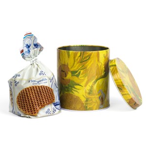 Van Gogh Syrup waffles in a tin