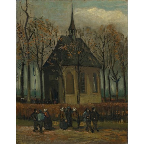 Van Gogh Giclée, Congregation Leaving the Reformed Church in Nuenen