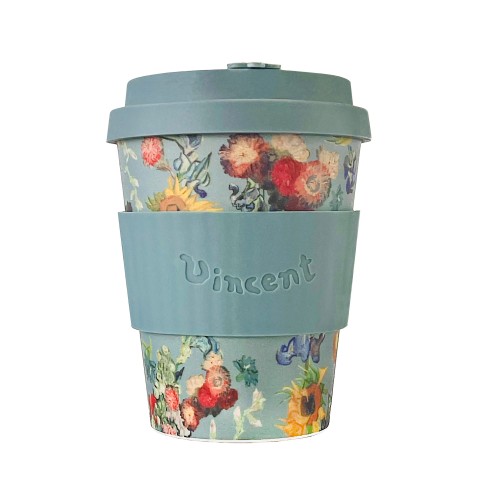 Ecoffee Cup Vincent's flowers blue 350 ml