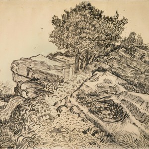 Van Gogh Giclée, The Rock of Montmajour with Pine Trees