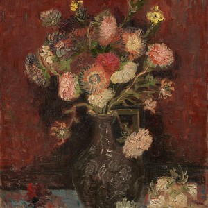 Van Gogh Giclée, Vaas met Chinese asters en tuingladiolen