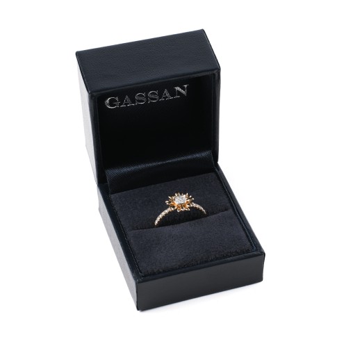 Van Gogh Gassan® Gouden ring met 23 diamanten Zonnebloemen