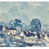 Van Gogh 3D Behang Landschap met huizen